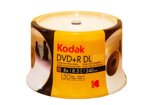 Kodak Double Layer 50 Pack 8.5GB 8X DVD+R DL (Logo Top)