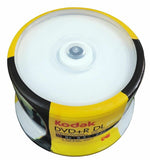 Kodak Double Layer 50 Pack 8.5GB 8X DVD+R DL (Logo Top)