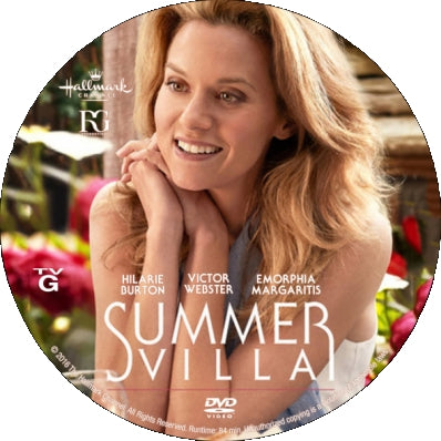 Summer Villa MOD DVD with clamshell case and disc artwork

Victor Webster and Hilarie Burton in Hallmark summer romance

Hallmark Channel 2020 romantic destination movie on DVD