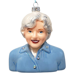 Betty White 4.5" Blown Glass Christmas Holiday Ornament