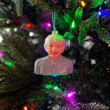 Betty White 4.5" Blown Glass Christmas Holiday Ornament