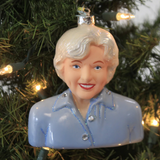 Betty White 4.5" Blown Glass Christmas Holiday Ornament